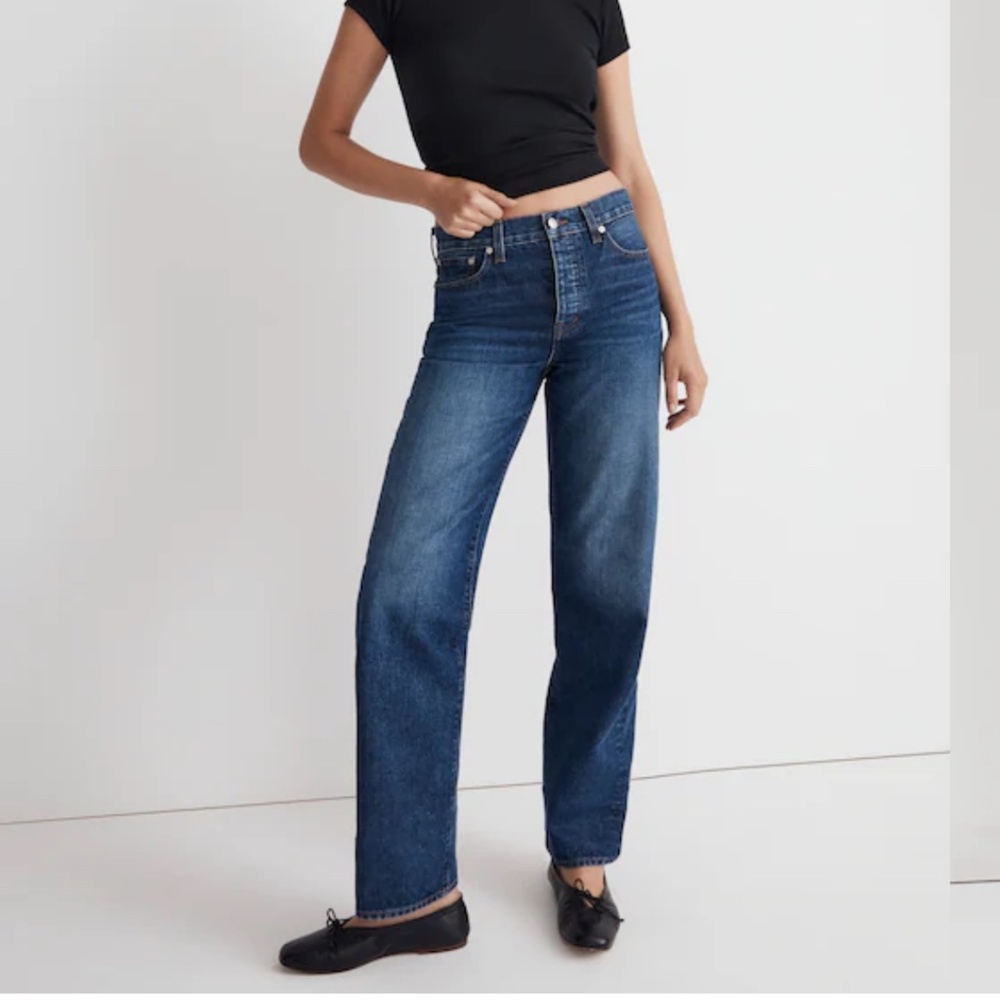 Madewell Women's Straight Leg Jeans - Dark Blue